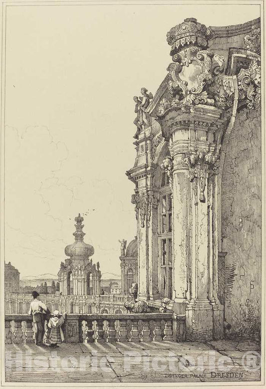 Art Print : Samuel Prout, Zwinger Palace, Dresden - Vintage Wall Art