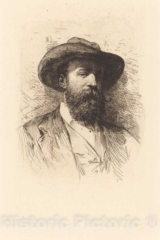 Art Print : Wilhelm Unger, Self-Portrait - Vintage Wall Art