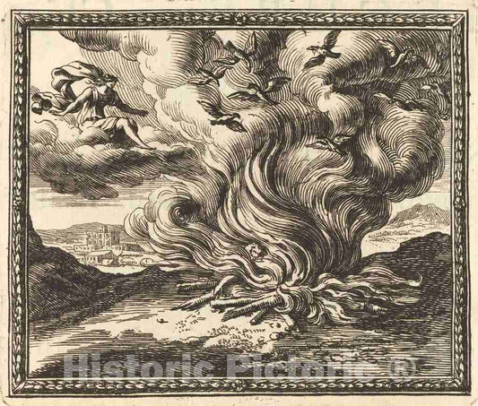 Art Print : Jean Lepautre, Funeral Pyre of Memnon, 1676 - Vintage Wall Art