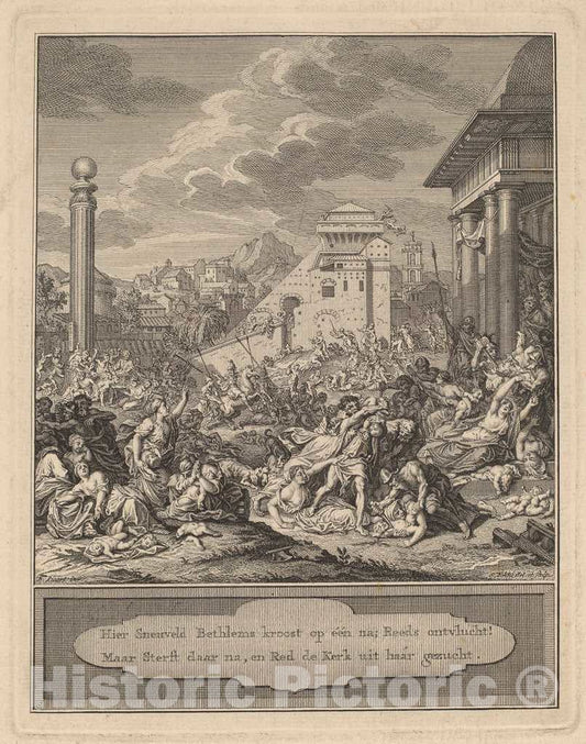 Art Print : Fokke After Picart, Rape of The Sabine Women - Vintage Wall Art