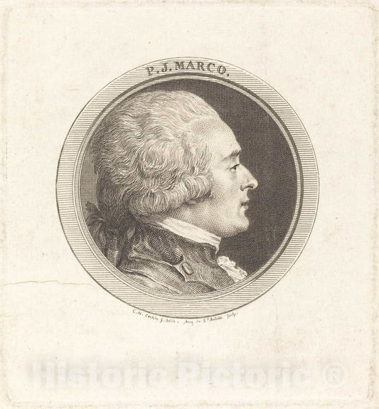 Art Print : Saint-Aubin After Cochin II, P.J. Marco, 1784 - Vintage Wall Art