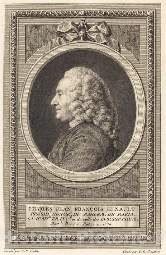 Art Print : Charles-Gaucher After Cochin II, Charles Jean Francois Henault - Vintage Wall Art