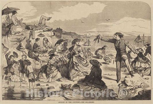 Art Print : Homer, August in The Country - The Sea Shore, 1859 - Vintage Wall Art