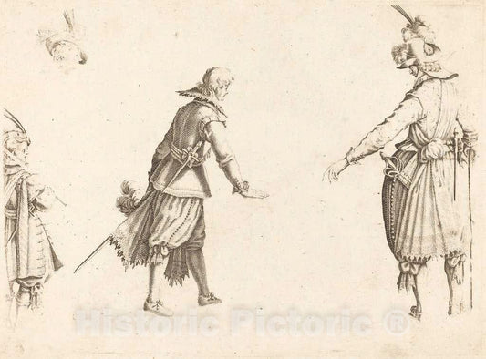 Art Print : Jacques Callot, The Enrollment of The Troops, c. 1614 - Vintage Wall Art