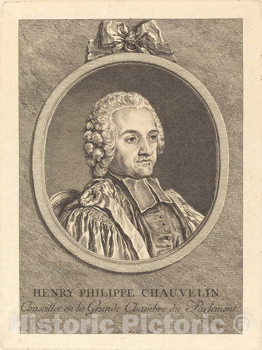 Art Print : Charles-Nicolas Cochin II, Henry Philippe Chauvelin, 1752 - Vintage Wall Art