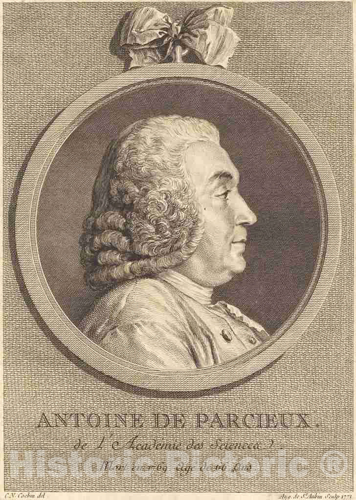 Art Print : Saint-Aubin After Cochin I, Antoine De Parcieux, 1771 - Vintage Wall Art