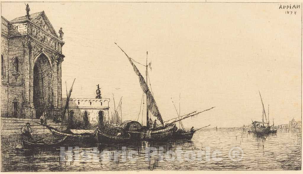 Art Print : Adolphe Appian, at Venice, 1878 - Vintage Wall Art