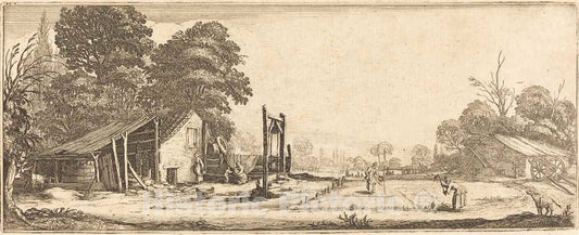 Art Print : Jacques Callot, The Garden, c.1634 - Vintage Wall Art