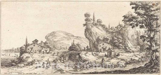 Art Print : Jacques Callot, Returning Home from The Hunt, c. 1630 - Vintage Wall Art