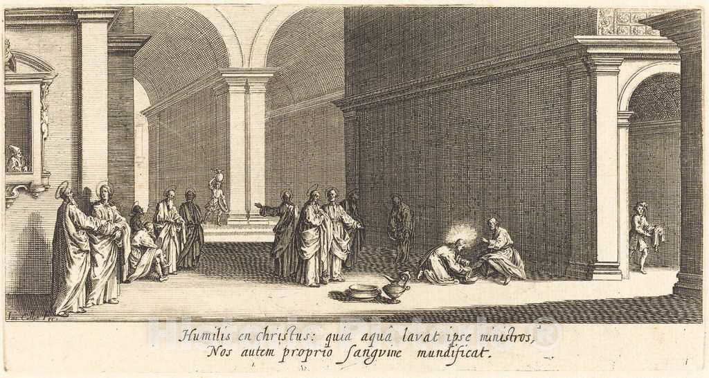 Art Print : Jacques Callot, Christ Washing The Apostles' Feet, c. 1618 - Vintage Wall Art