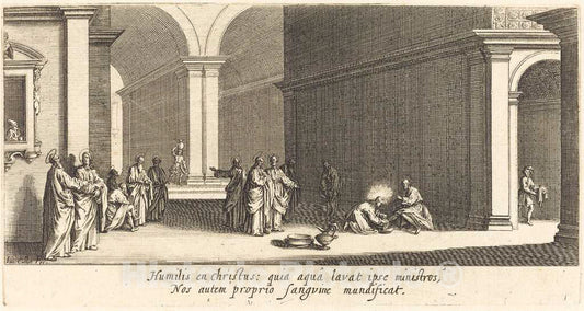 Art Print : Jacques Callot, Christ Washing The Apostles' Feet, c. 1618 - Vintage Wall Art