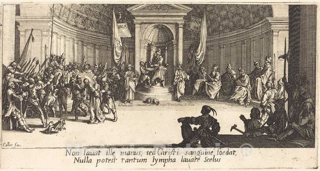 Art Print : Jacques Callot, The Condemnation to Death, c. 1618 - Vintage Wall Art
