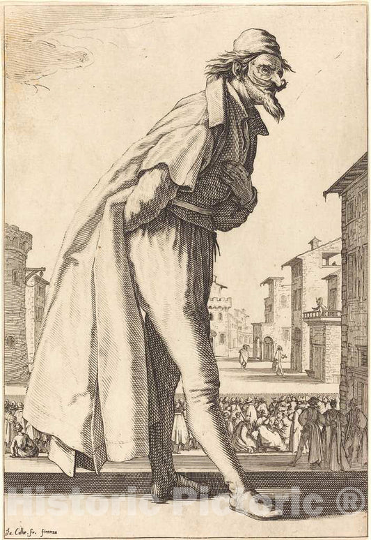 Art Print : Jacques Callot, Pantalone, c.1619 - Vintage Wall Art