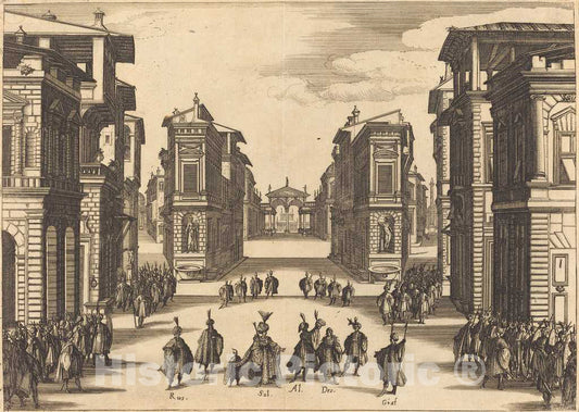 Art Print : Jacques Callot, Solimano, Act IV, 1620 - Vintage Wall Art