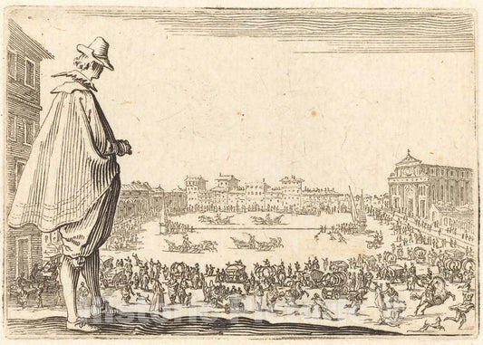 Art Print : Jacques Callot, Piazza Santa Maria Novella, Florence, c. 1622 - Vintage Wall Art