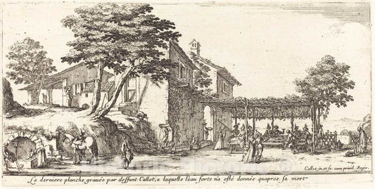 Art Print : Jacques Callot, The Little Trellis, 1635 - Vintage Wall Art