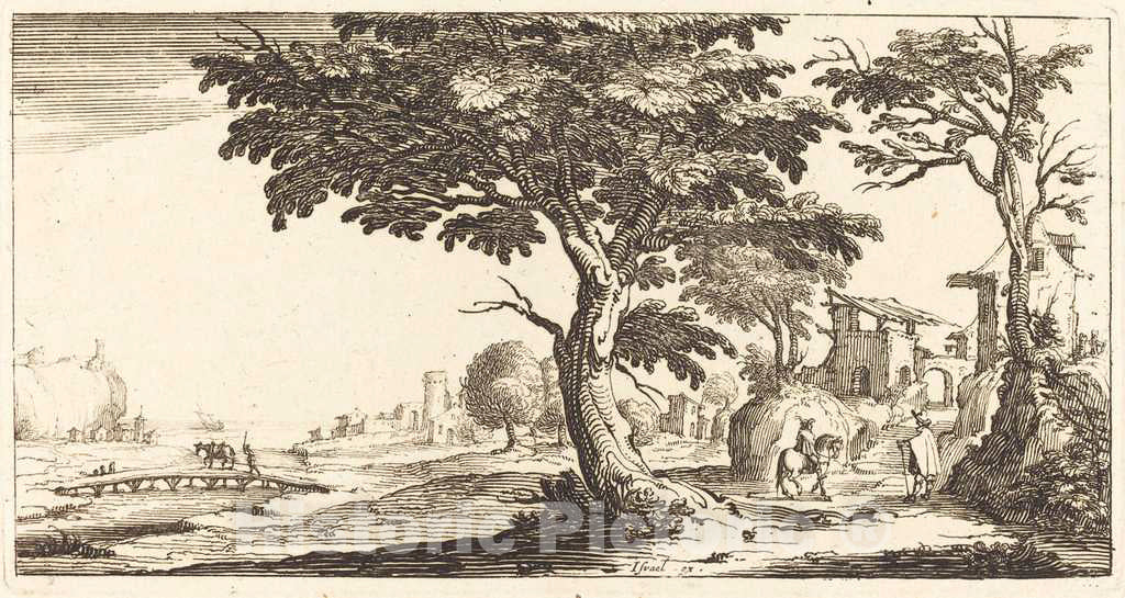 Art Print : Jacques Callot, Landscape, in or After 1635 - Vintage Wall Art