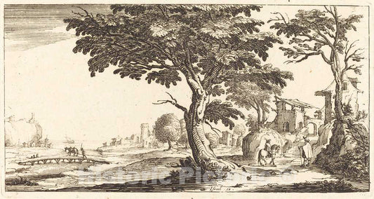 Art Print : Jacques Callot, Landscape, in or After 1635 - Vintage Wall Art