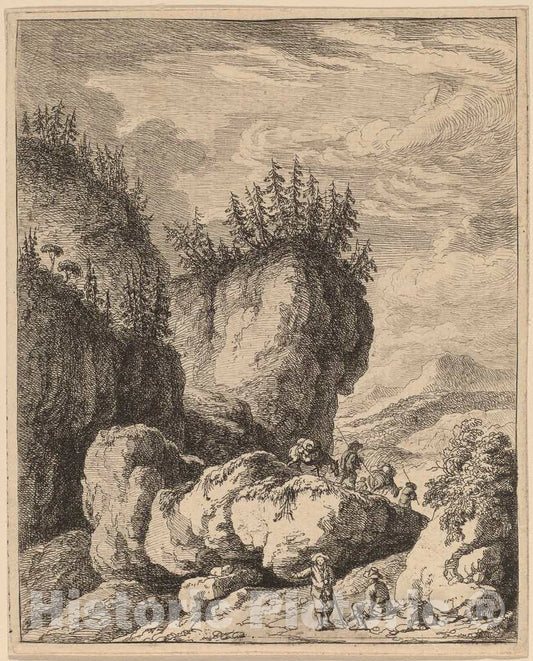 Art Print : Franz Edmund Weirotter, The Road Crossing Mount Praco, from Ricci to Genoa, c. 1764 - Vintage Wall Art
