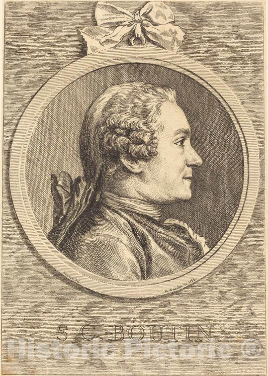 Art Print : Watelet After Cochin II, S.C. Boutin, 1752 - Vintage Wall Art