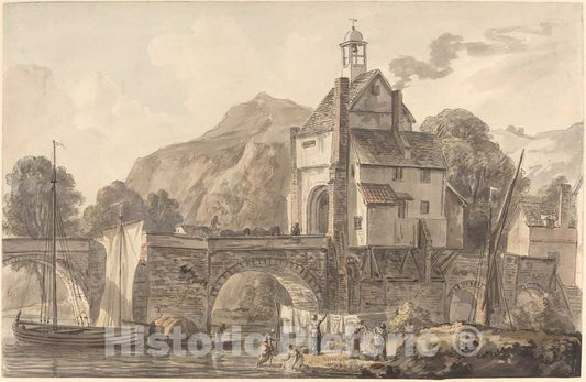 Art Print : Sandby, The Bridge at Bridgnorth in Shropshire - Vintage Wall Art