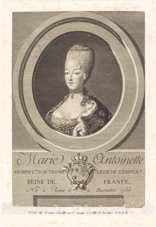 Art Print : Charles-Eugene Duponchel, Marie-Antoinette - Vintage Wall Art