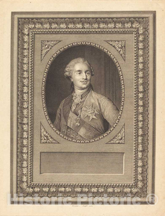 Art Print : Romanet After Duplessis, Louis XVI, King of France, 1783 - Vintage Wall Art