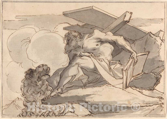 Art Print : Paul Troger, Saint Jerome in The Wilderness - Vintage Wall Art