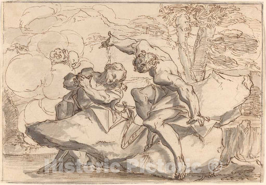 Art Print : Paul Troger, The Baptism of Christ - Vintage Wall Art