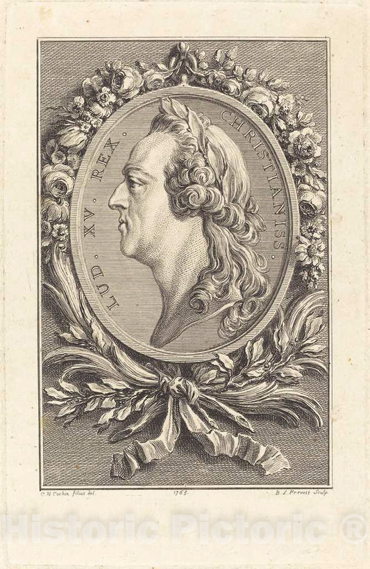 Art Print : PrÃ©vost After Cochin II, Louis XV, 1765 - Vintage Wall Art