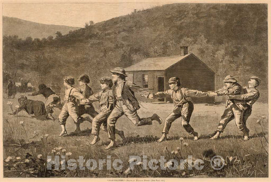 Art Print : Lagarde After Homer, Snap-The-Whip, 1873 - Vintage Wall Art