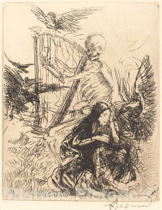 Art Print : Albert Besnard, Musician (Musicienne), 1900 - Vintage Wall Art