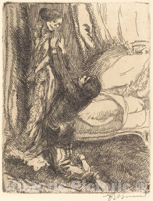 Art Print : Albert Besnard, Coquette, 1900 - Vintage Wall Art