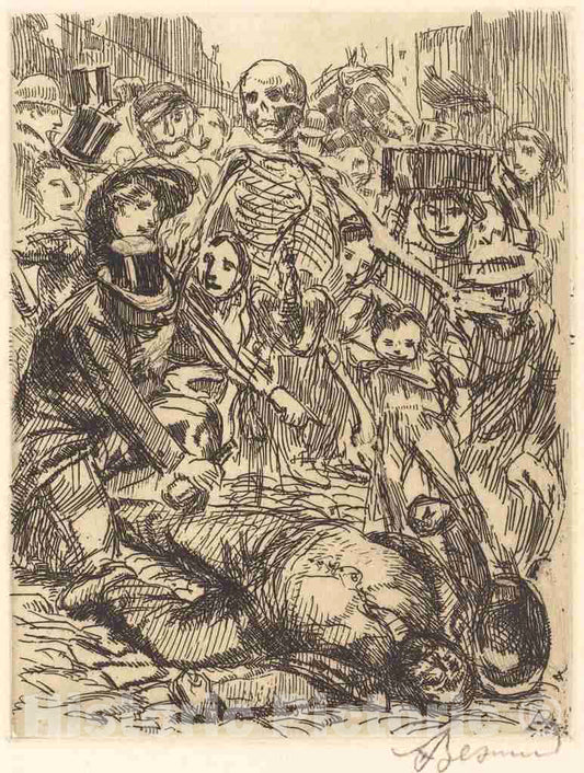 Art Print : Albert Besnard, The Accident (L'accident), 1900 - Vintage Wall Art