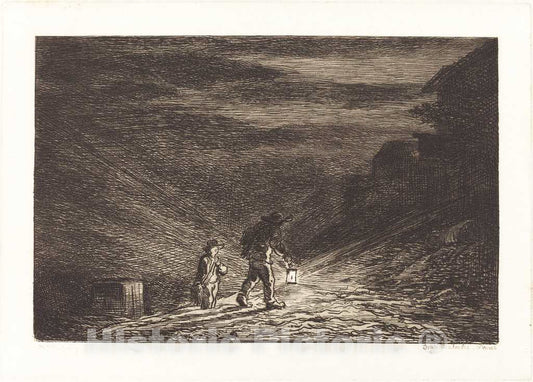 Art Print : Charles-FranÃ§ois Daubigny, The Search for an Inn (La Recherche d'une Auberge), 1862 - Vintage Wall Art