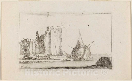 Art Print : Stefano Della Bella, Marine, 1642 - Vintage Wall Art