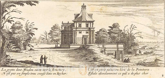 Art Print : IsraÃ«l Silvestre, Le Grotte de Meudon, 1655 - Vintage Wall Art