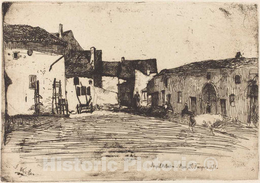 Art Print : James McNeill Whistler, Liverdun, 1858 - Vintage Wall Art