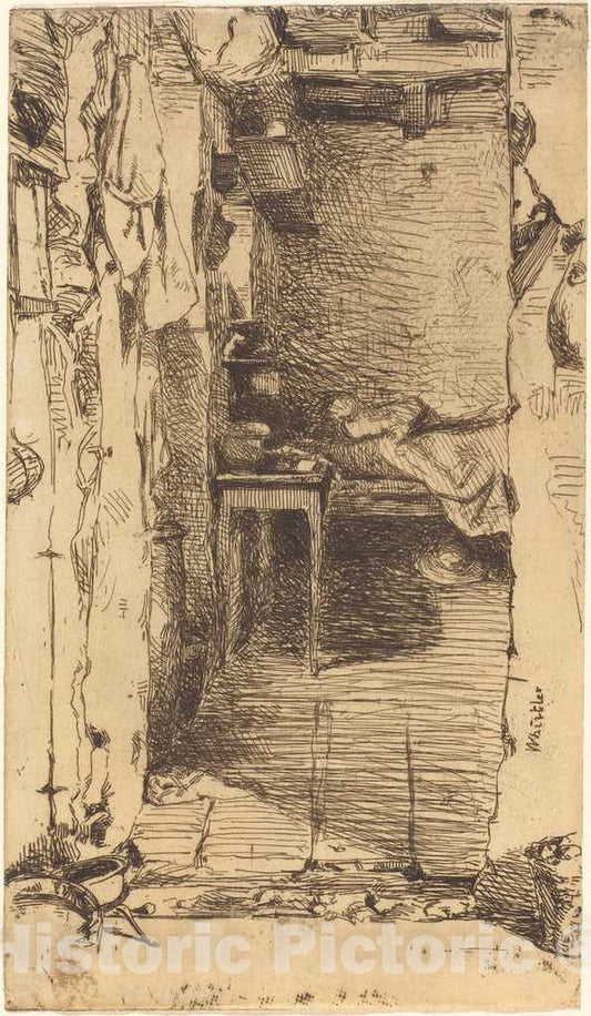 Art Print : James McNeill Whistler, Rag Pickers, Quartier Mouffetard, Paris, 1858 - Vintage Wall Art