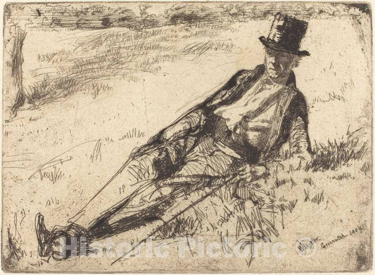 Art Print : James McNeill Whistler, Greenwich Pensioner, 1859 - Vintage Wall Art