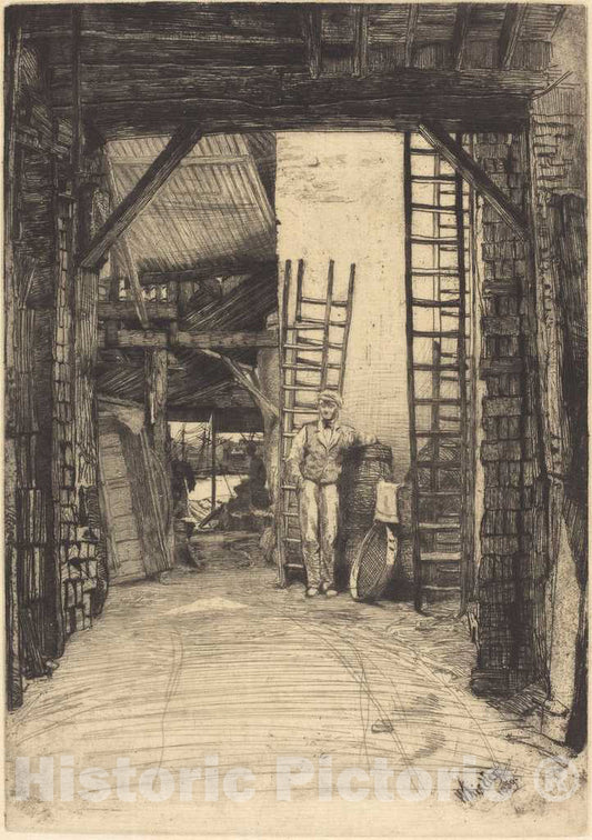 Art Print : James McNeill Whistler, The Lime-Burner, 1859 - Vintage Wall Art