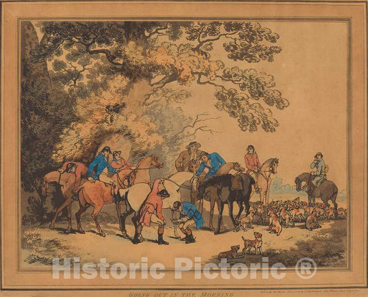 Art Print : Rowlandson, Going Out in The Morning, 1786 - Vintage Wall Art