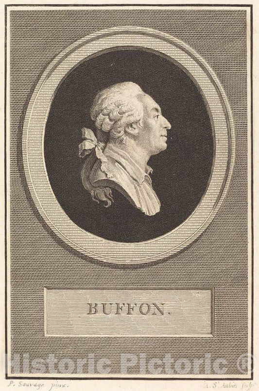 Art Print : Saint-Aubin After Piat Sauvage, Buffon, 1798 - Vintage Wall Art