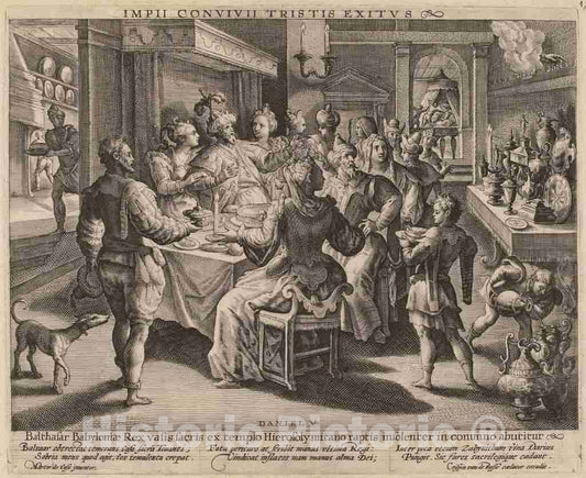 Art Print : Passe I After Maarten de VOS, Belshazzar's Feast - Vintage Wall Art