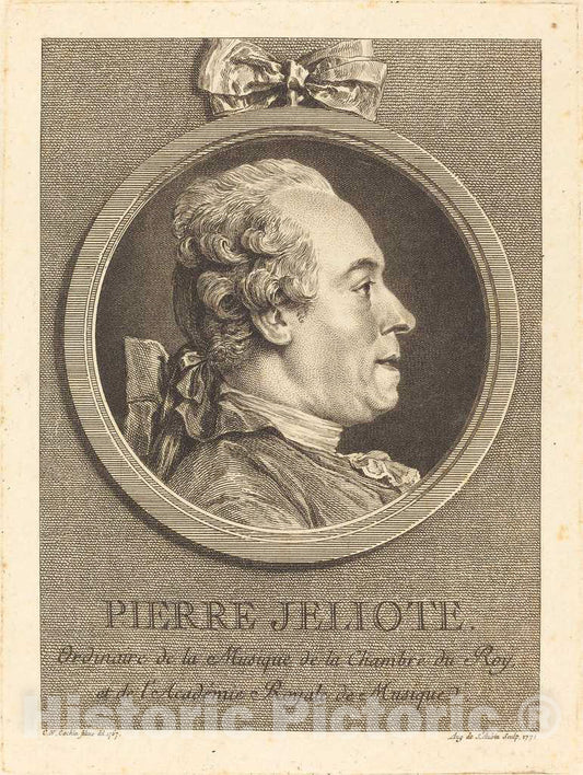 Art Print : Saint-Aubin After Cochin II, Pierre Jeliote, 1771 - Vintage Wall Art