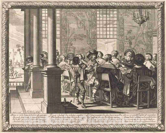 Art Print : Abraham Bosse, The Feast Celebrating The Return of The Prodigal Son - Vintage Wall Art