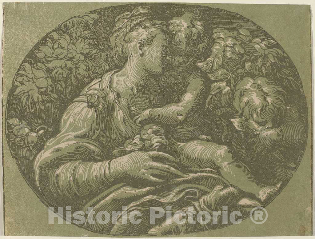Art Print : Trento After Parmigianino, The Virgin with The Rose - Vintage Wall Art