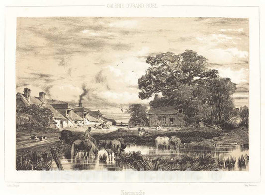 Art Print : Jules DuprÃ©, View in Normandy (Vue Prise en Normandie), 1835 - Vintage Wall Art