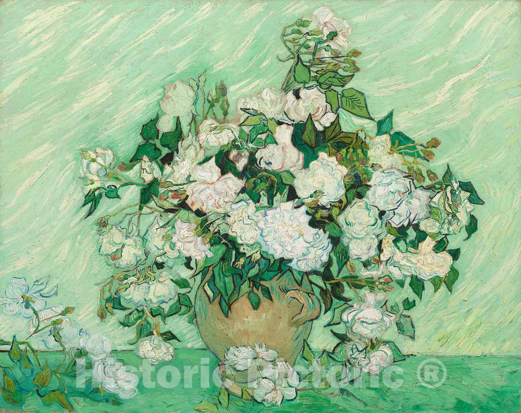 Art Print : Vincent Van Gogh, Roses, 1890 - Vintage Wall Art