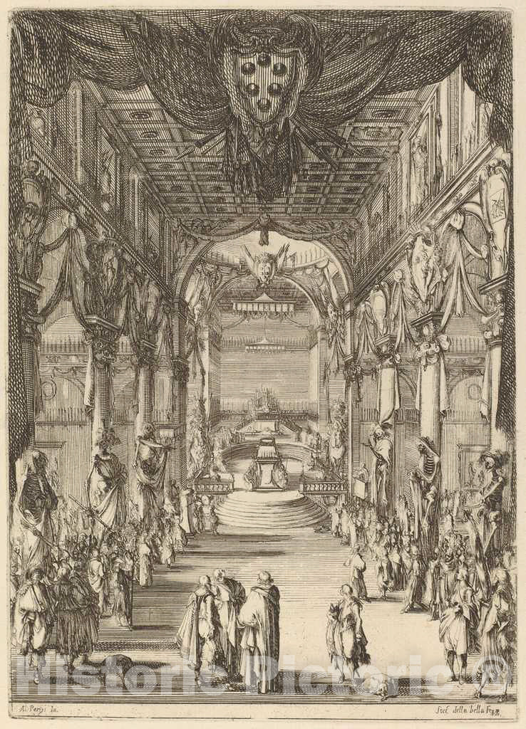 Art Print : Stefano Della Bella, Funeral of Prince Francesco de Medici - Vintage Wall Art